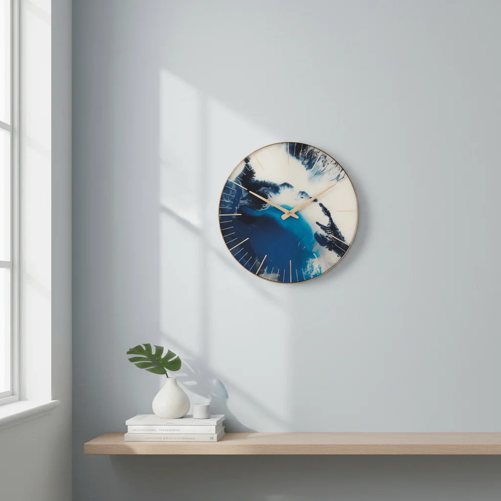 Celina Blue Abstract Wall Clock - Image 3
