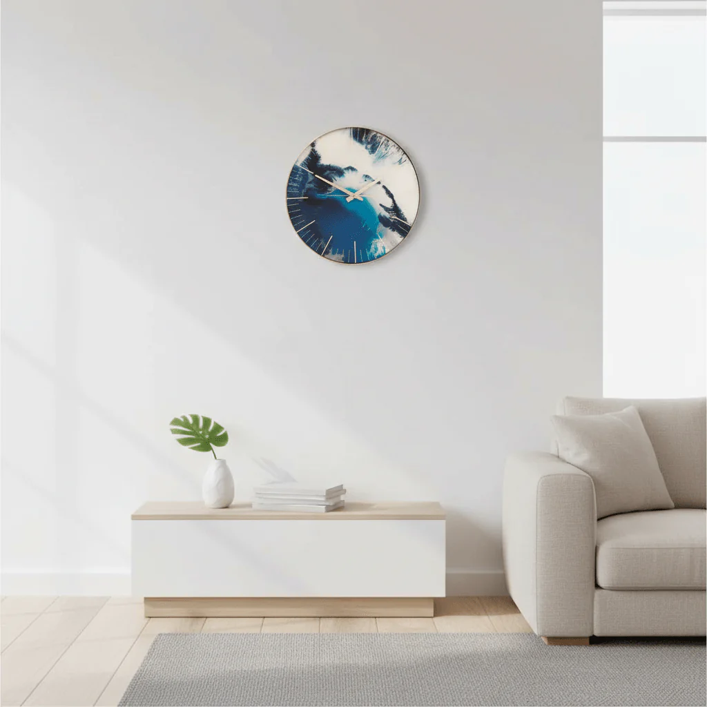 Celina Blue Abstract Wall Clock - Image 4