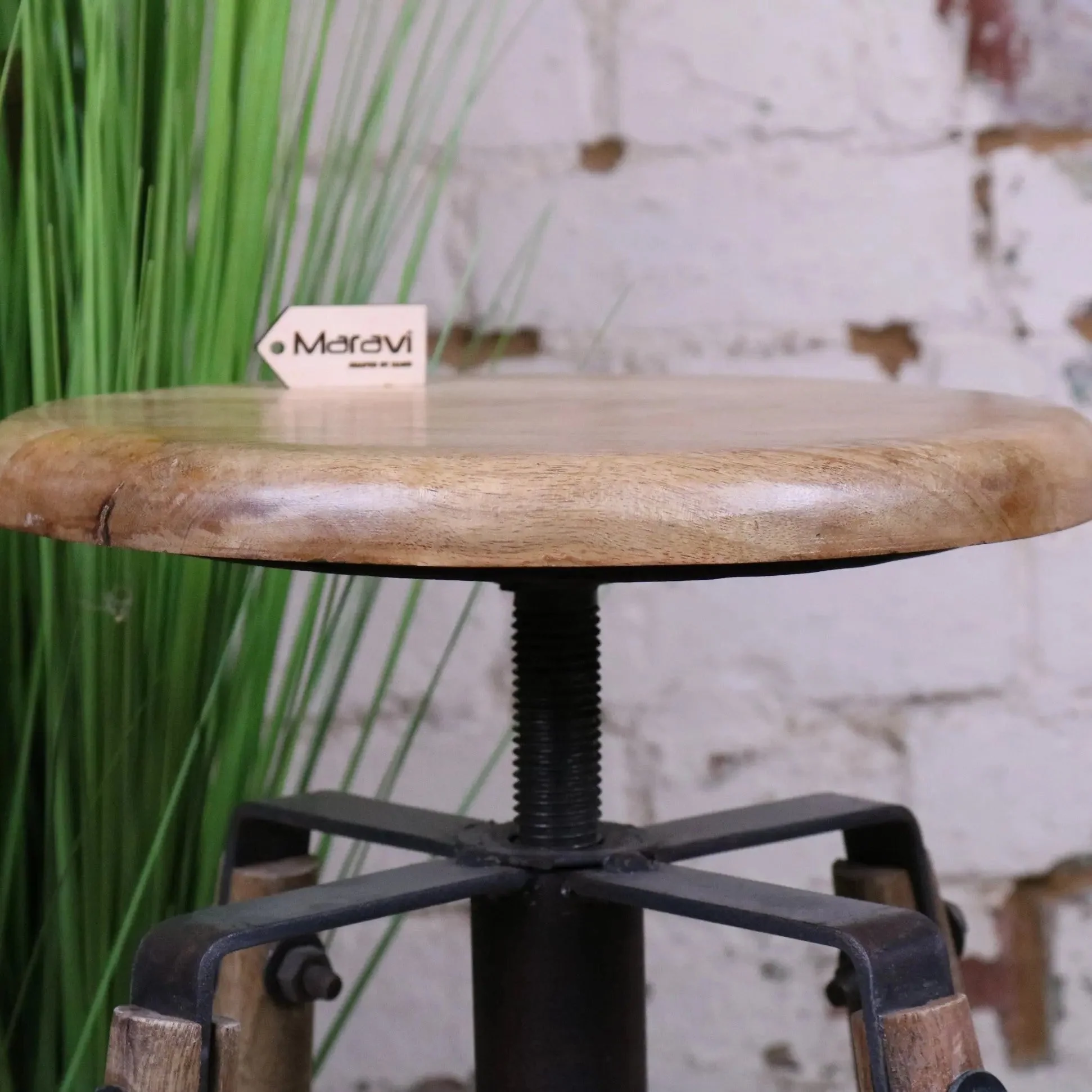 Chayana Adjustable Industrial Stool - Image 4