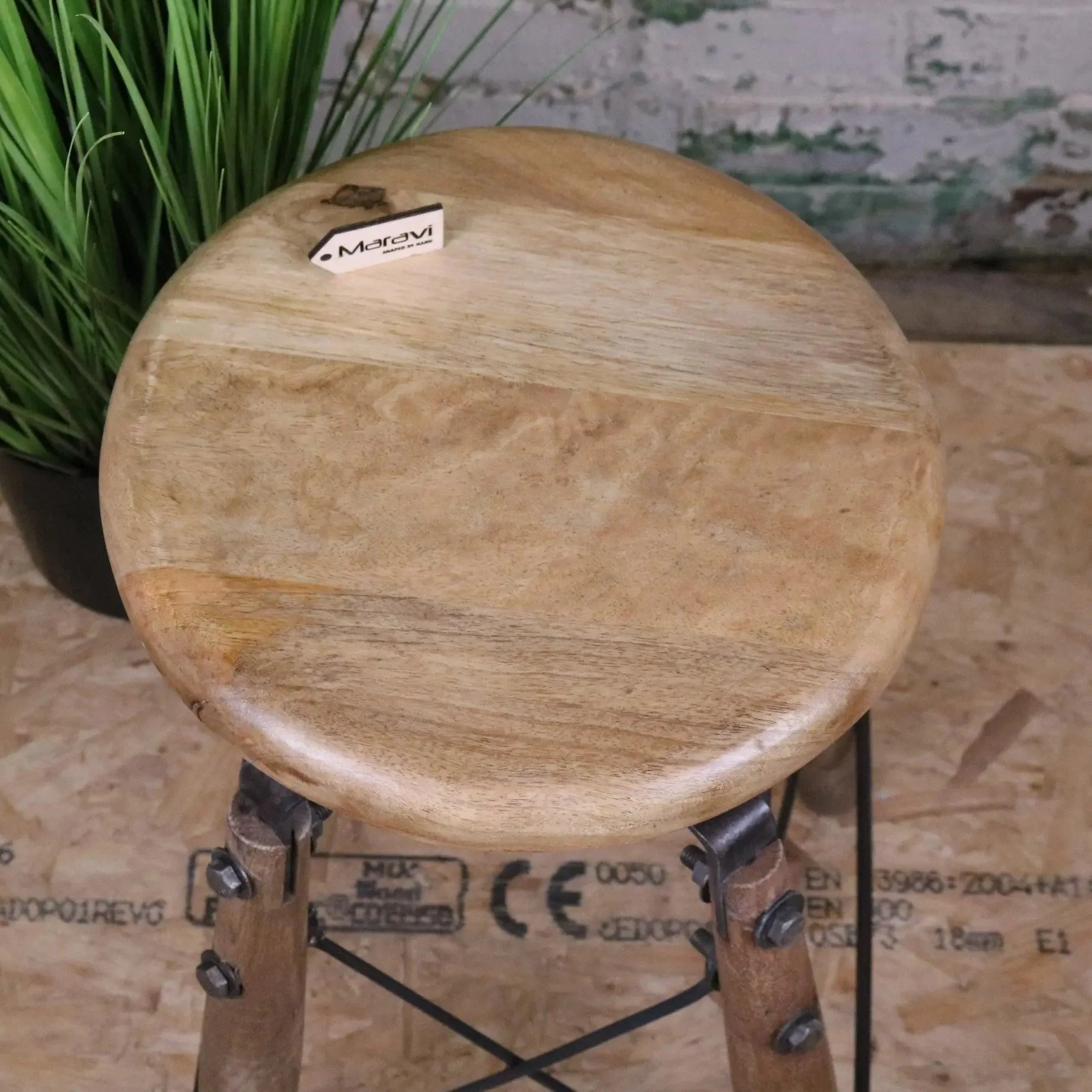 Chayana Adjustable Industrial Stool - Image 7