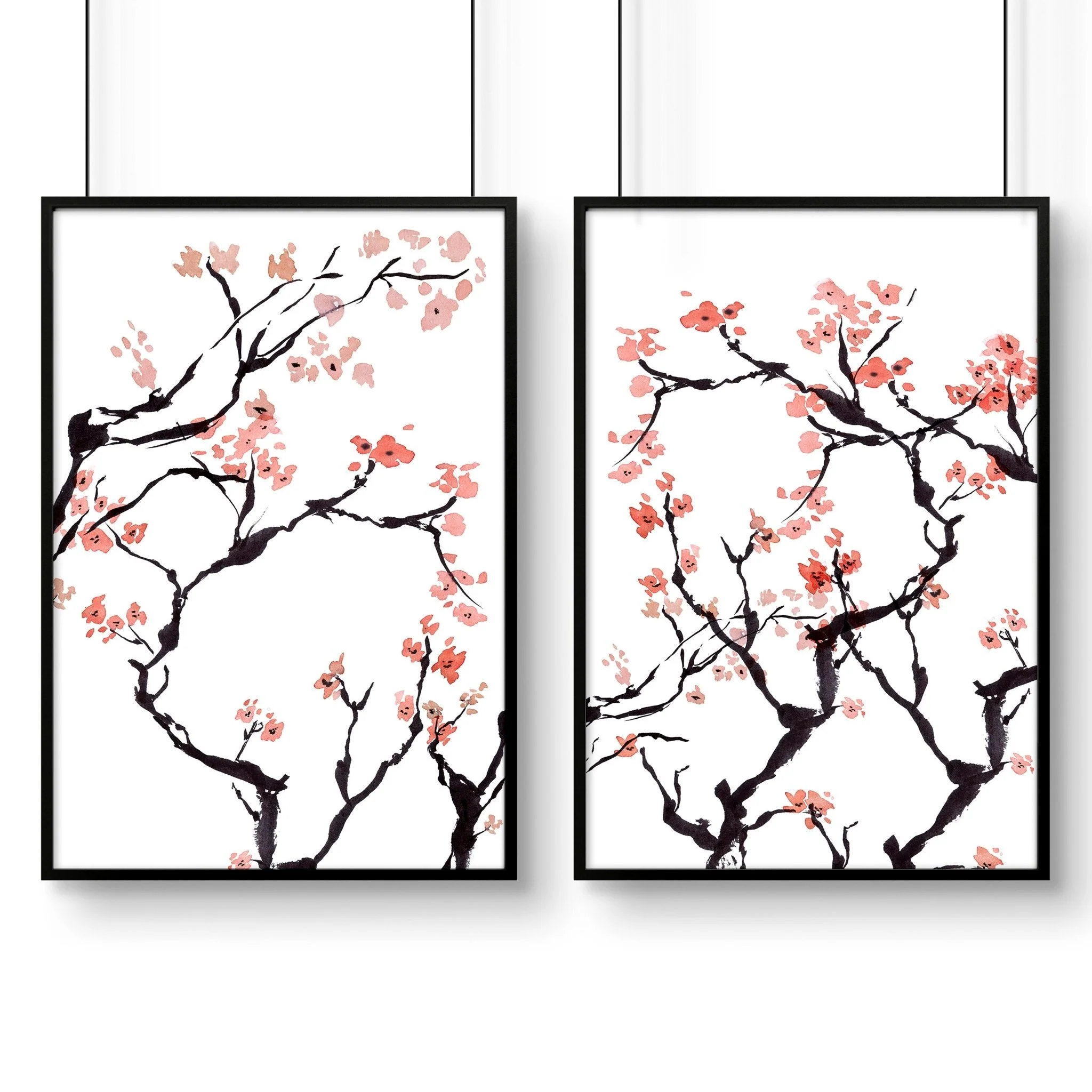 Cherry blossoms wall art | Set of 2 wall art prints - Image 9