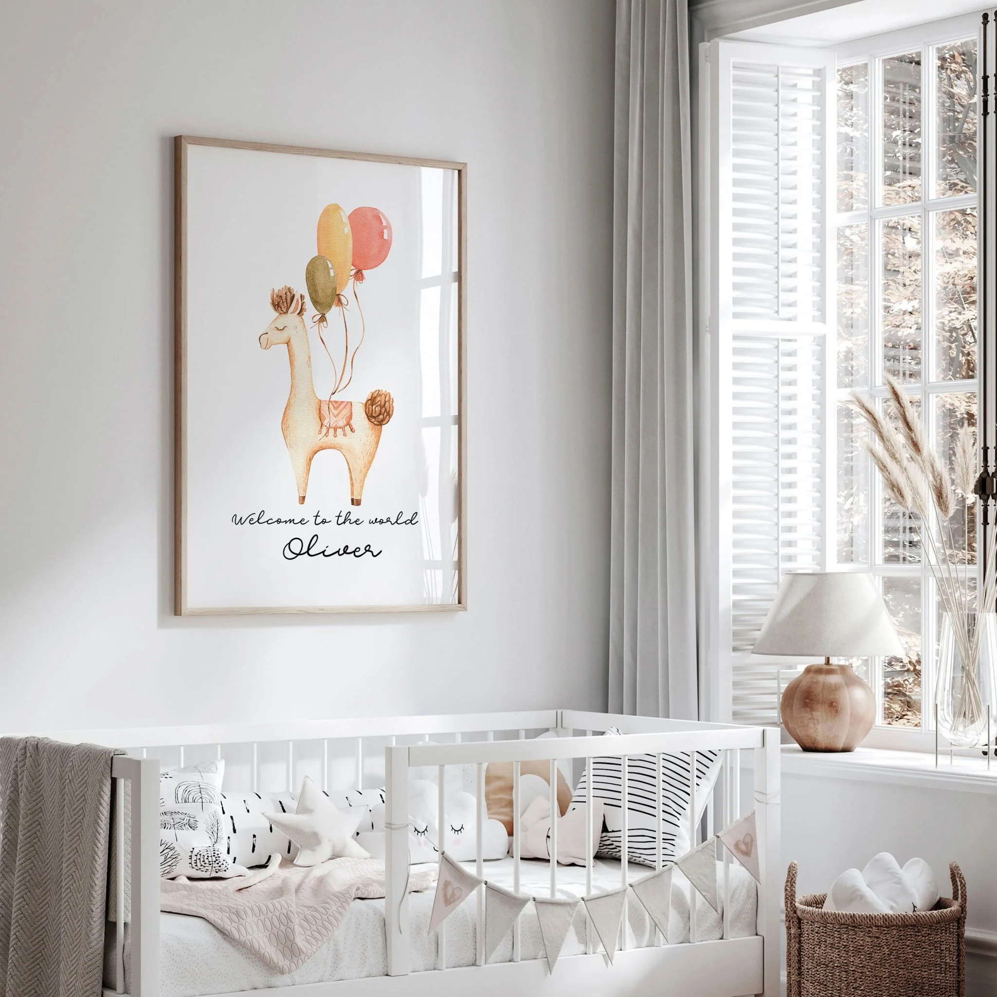 Childrens bedroom decorations | Llama Wall art for Nursery - Image 3