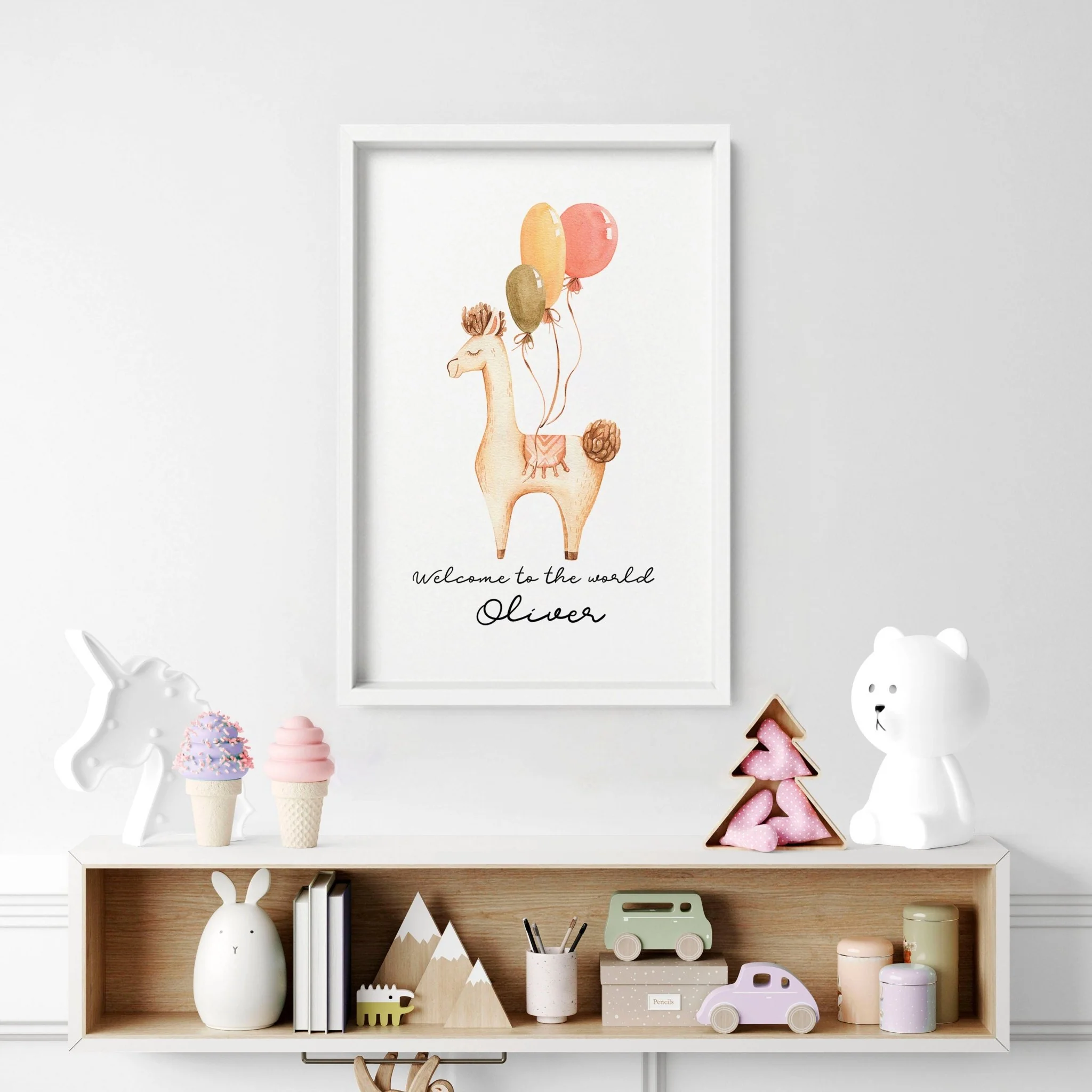 Childrens bedroom decorations | Llama Wall art for Nursery - Image 4