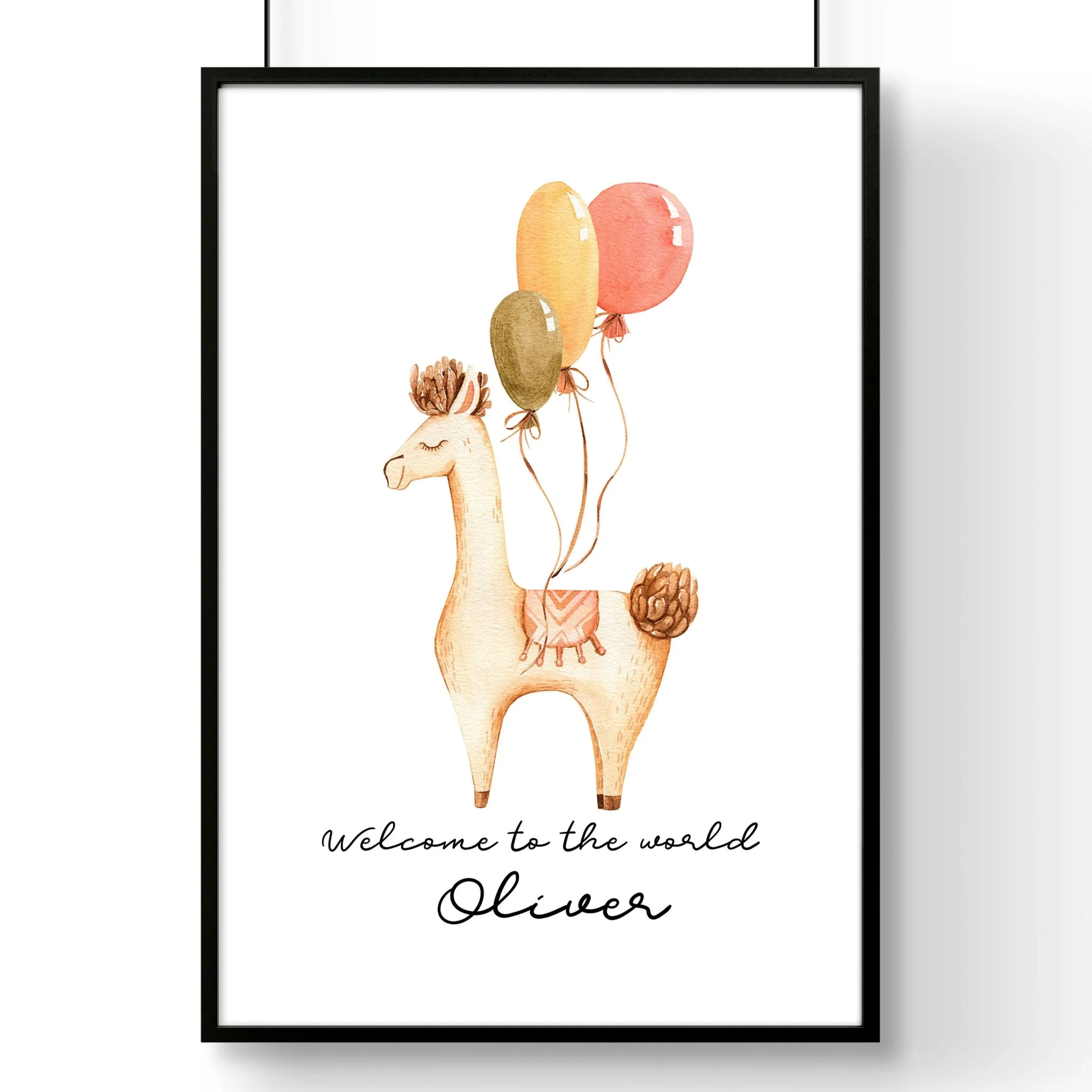 Childrens bedroom decorations | Llama Wall art for Nursery - Image 5