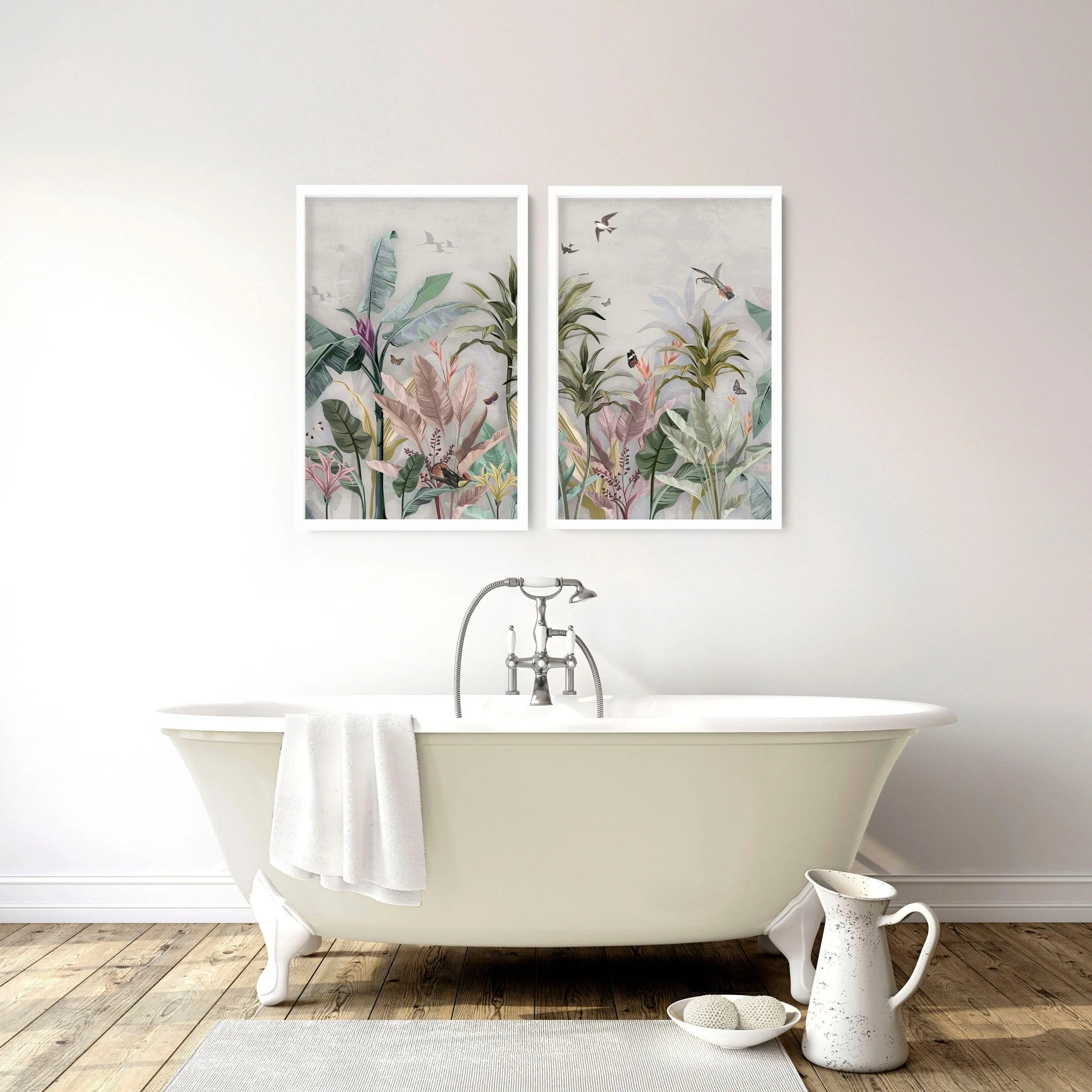 Pictures for bathroom | set of 2 Chinoiserie wall art prints - Image 5