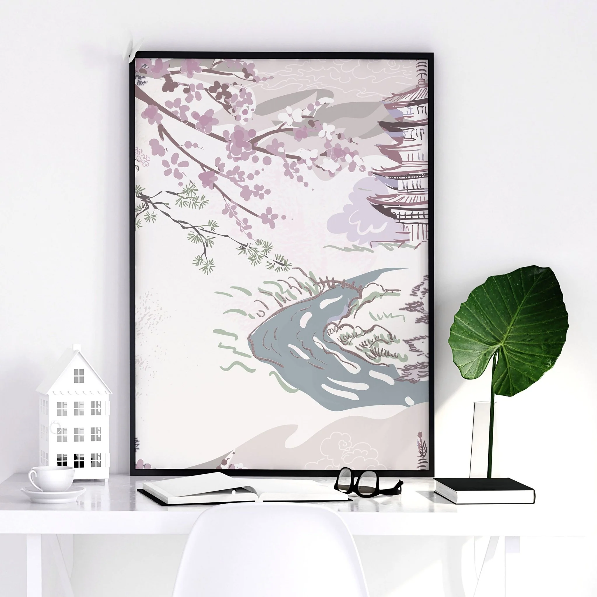 Chinoiserie wall art for home office decor | set of 3 framed wall art - Image 6