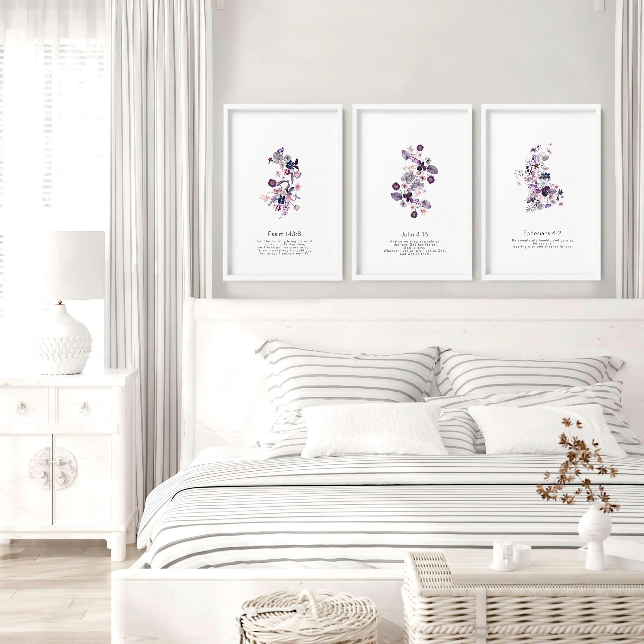 Christian verse posters for bedroom | set of 3 wall art prints - Image 2