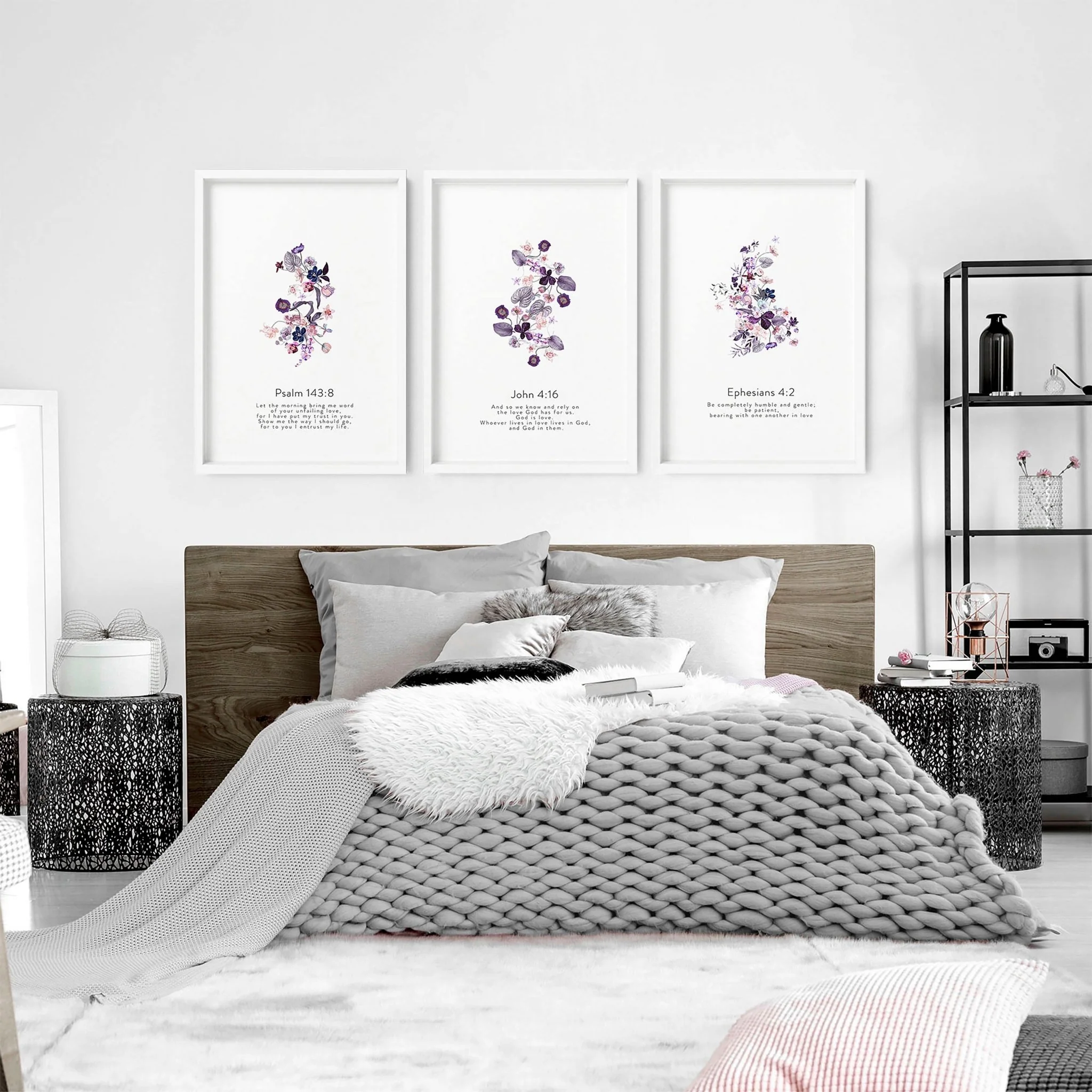 Christian verse posters for bedroom | set of 3 wall art prints - Image 4