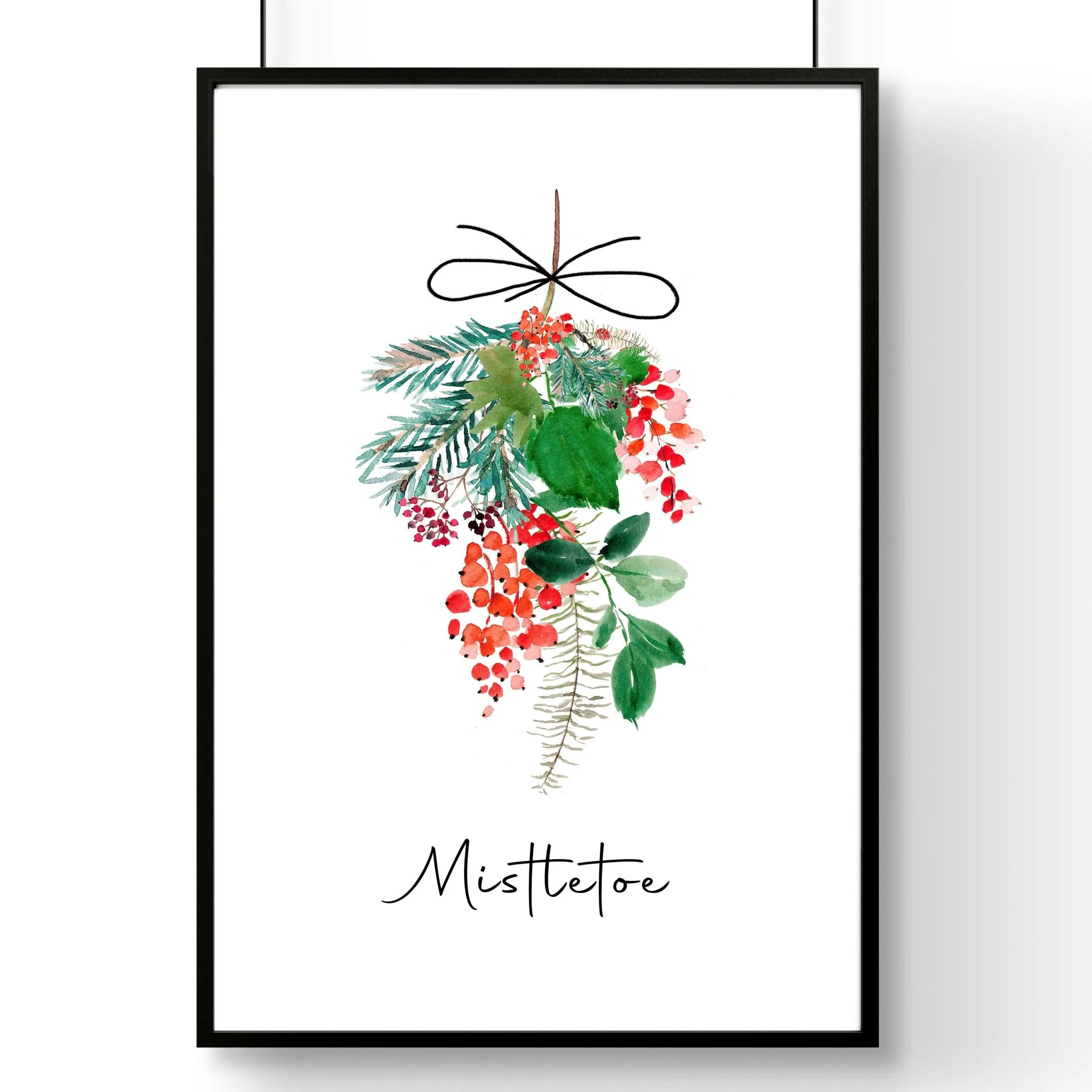 Christmas wall decorations indoor | Mistletoe wall art print - Image 5