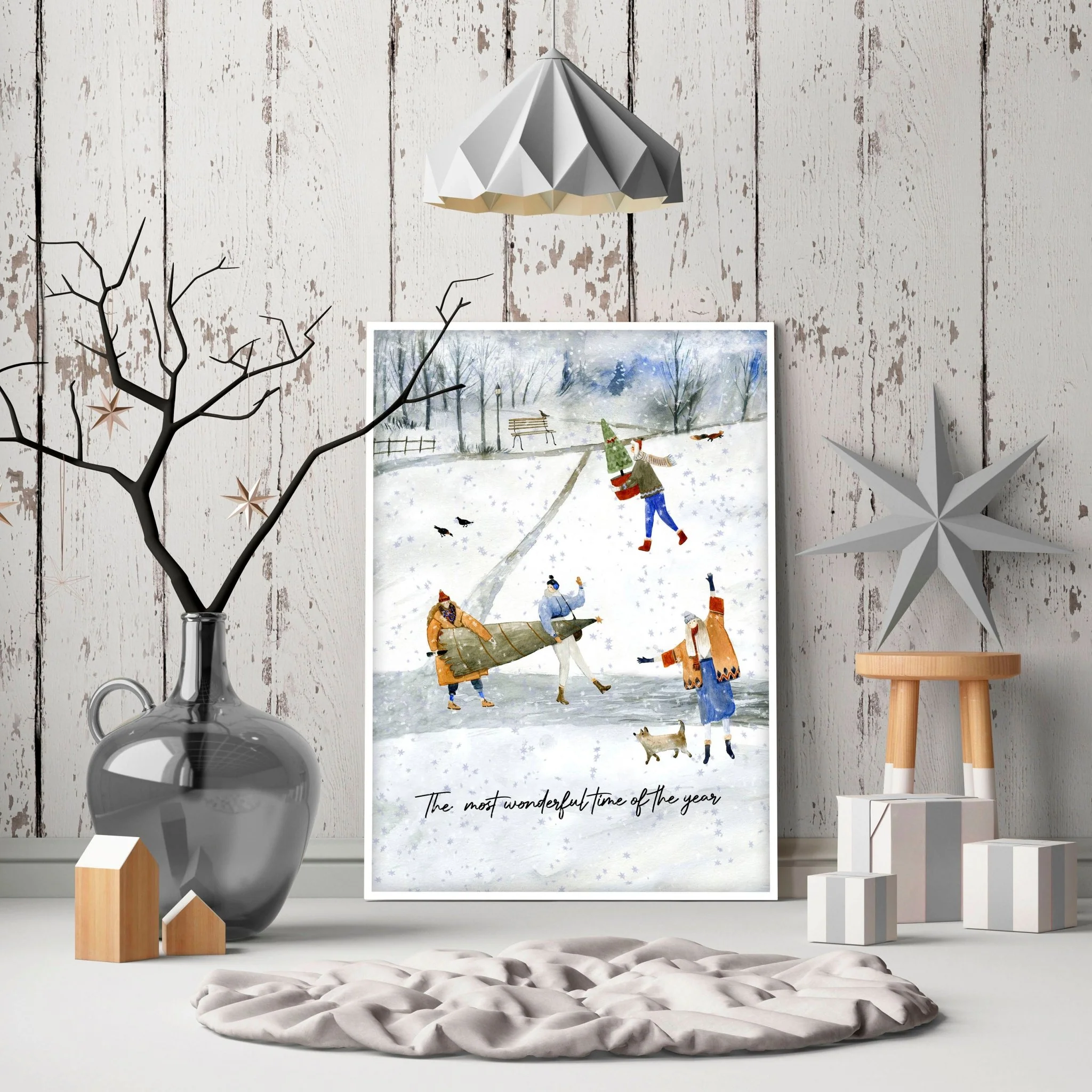 Christmas wall hanging decoration art print - Image 2