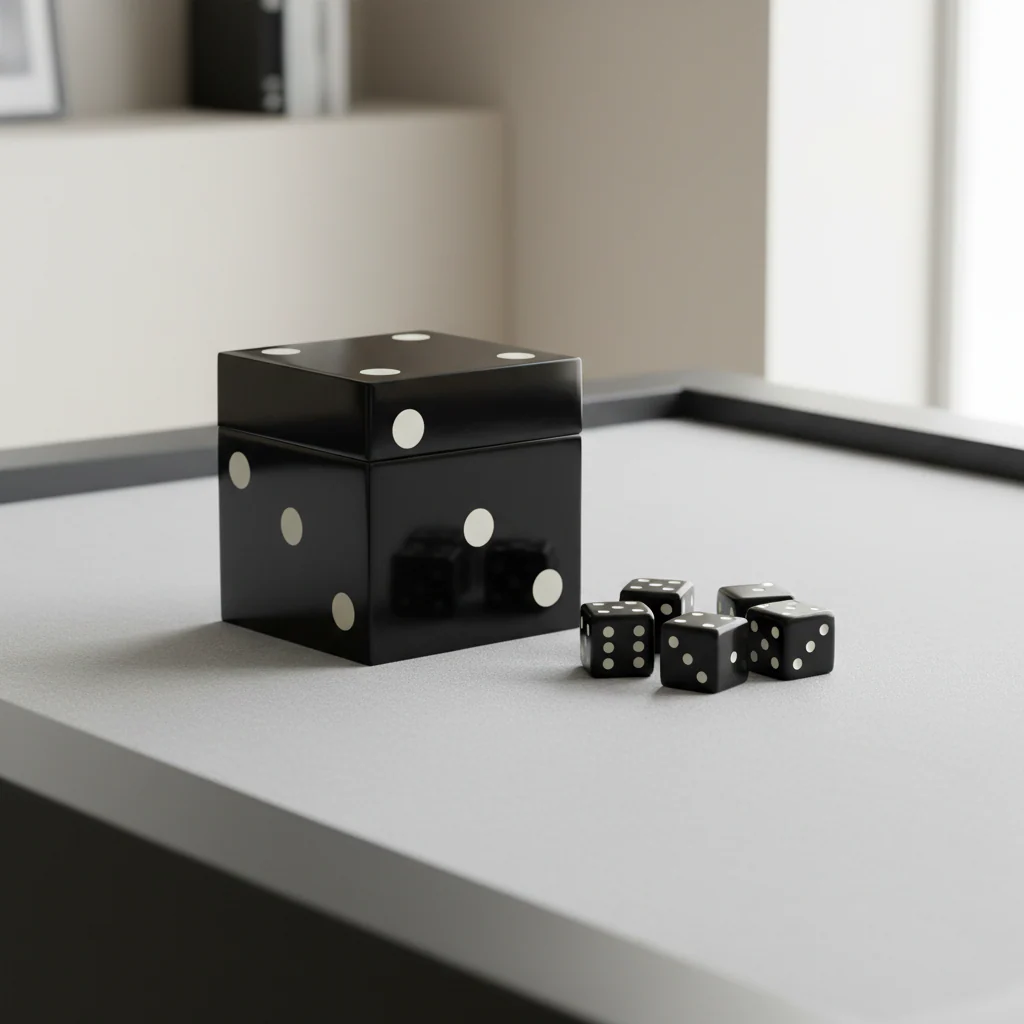 Churchill Games Black And White Dice Box With 5 Dice - Image 4