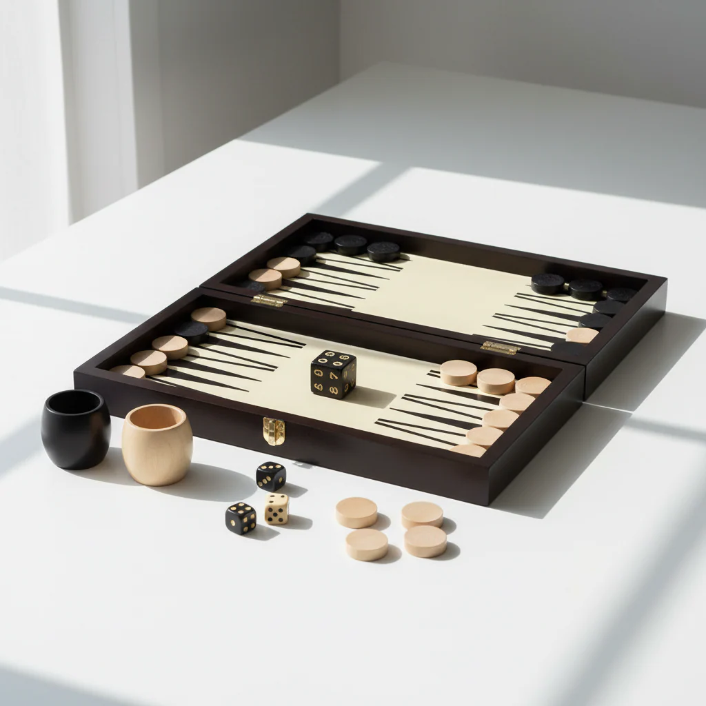 Churchill Games Black And White Foldable Backgammon Set - Image 4