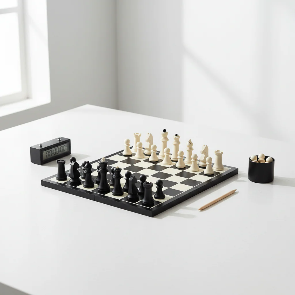Churchill Games Black And White Foldable Chess Set - Image 4