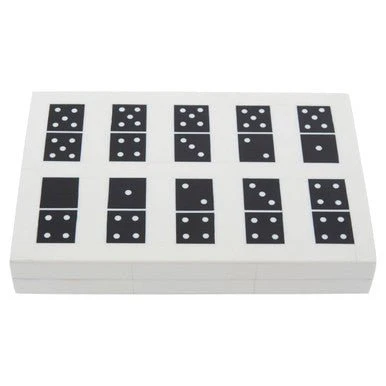 Churchill Games Black and White Rectangular Domino Box - Image 5
