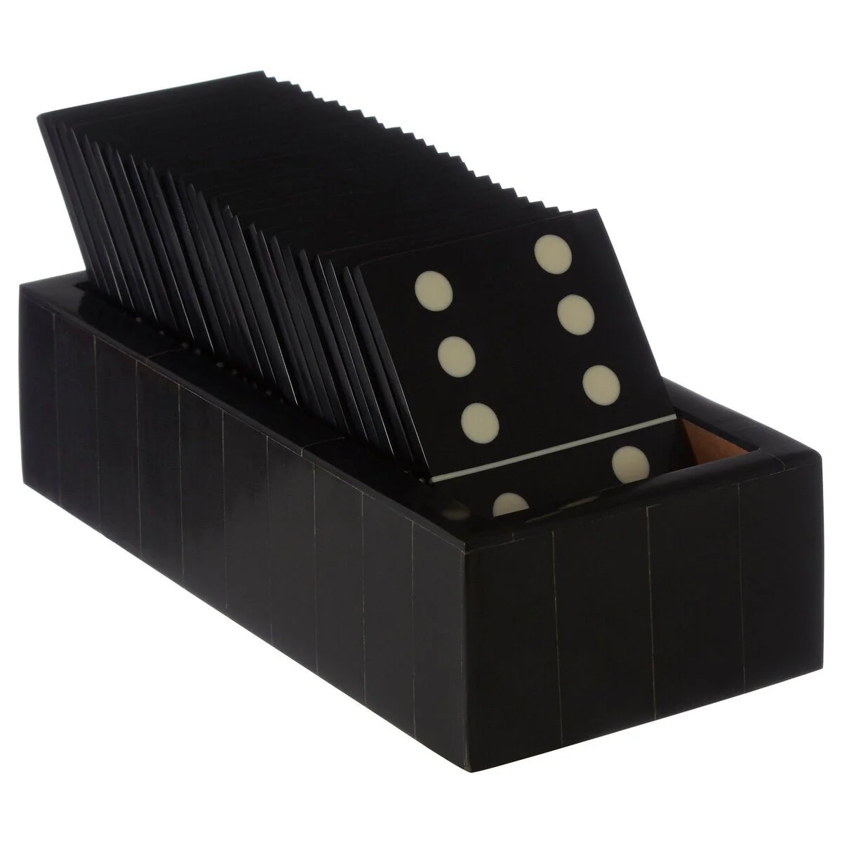 Churchill Games Black Domino Set With Black Dominoes - Image 6