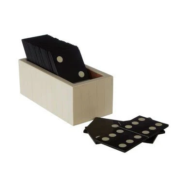 Churchill Games Domino Set White with Black Dominoes - Image 5