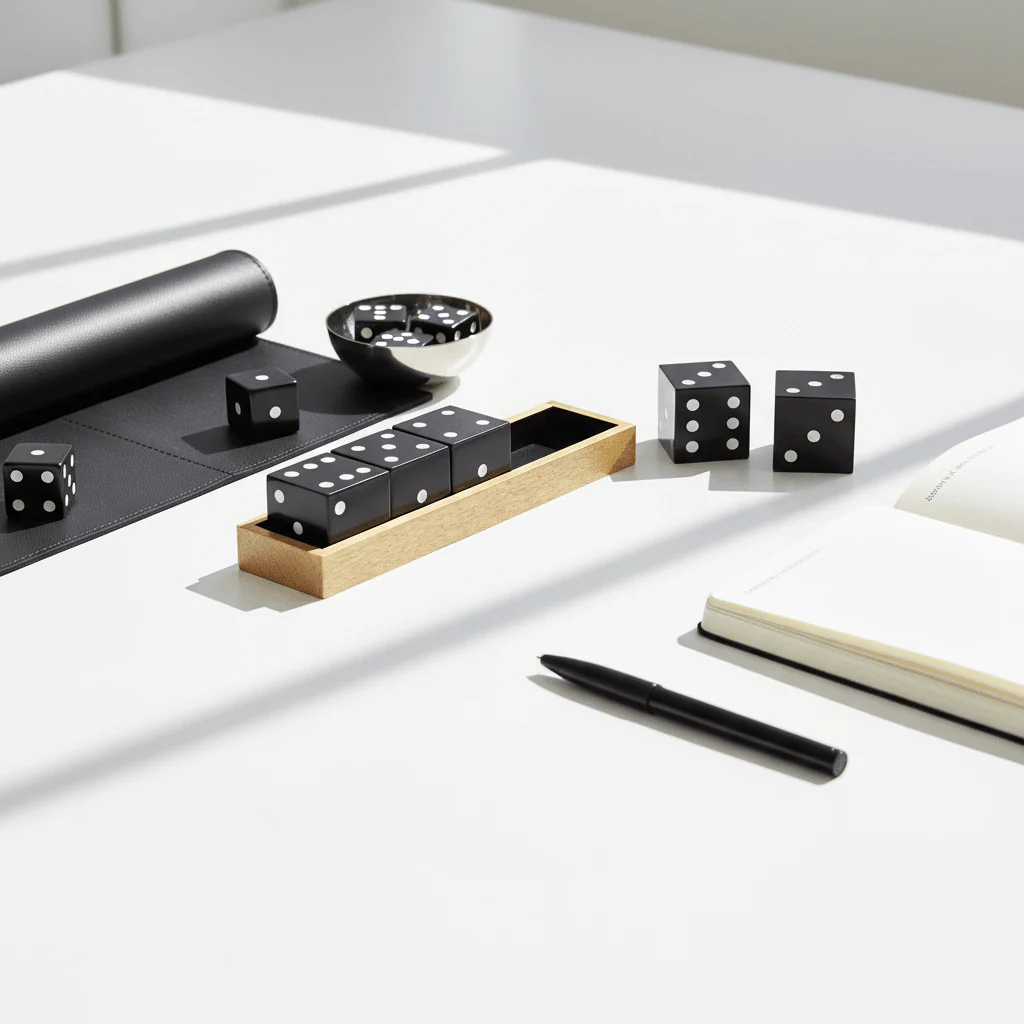 Churchill Games Gold Dice Set with 5 Black Dice - Image 3