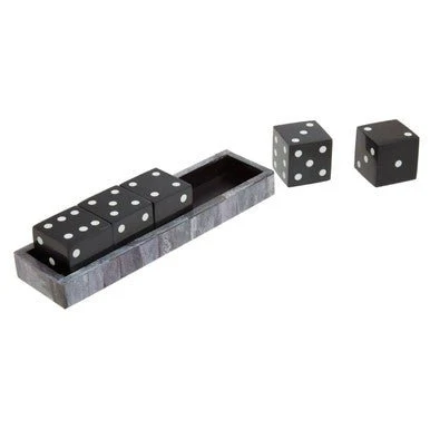 Churchill Games Grey Bone Dice Set with Black Dice - Image 5