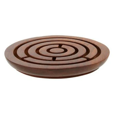 Churchill Games Round Sheesham Wood Labyrinth - Image 5