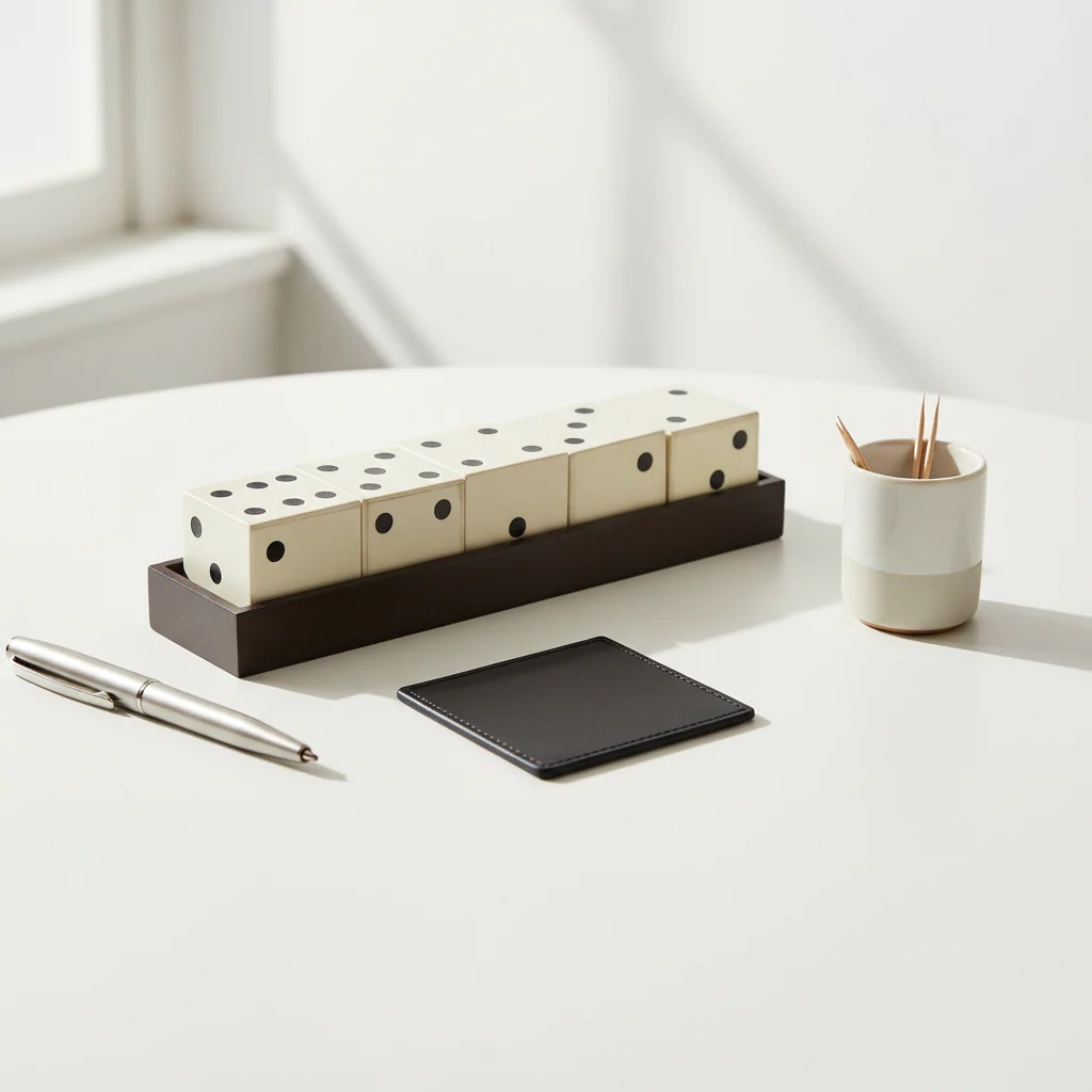 Churchill Games White And Black 5 Dice Set - Image 4