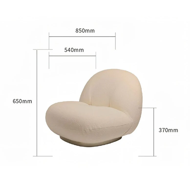 Classic Boucle Pacha Lounge Chair, Gold Base - Image 11