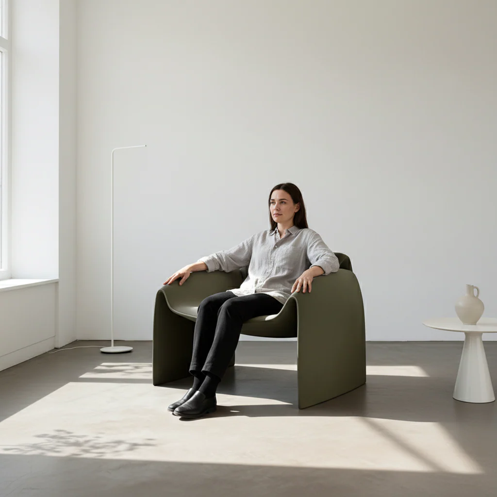 Classic Crab Armchair, Real Leather - Image 2