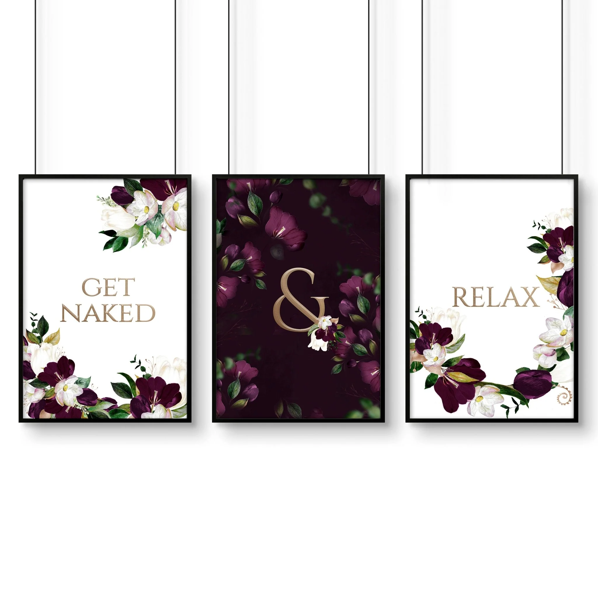 Classy bathroom wall art | set of 3 framed bathroom prints - Image 6
