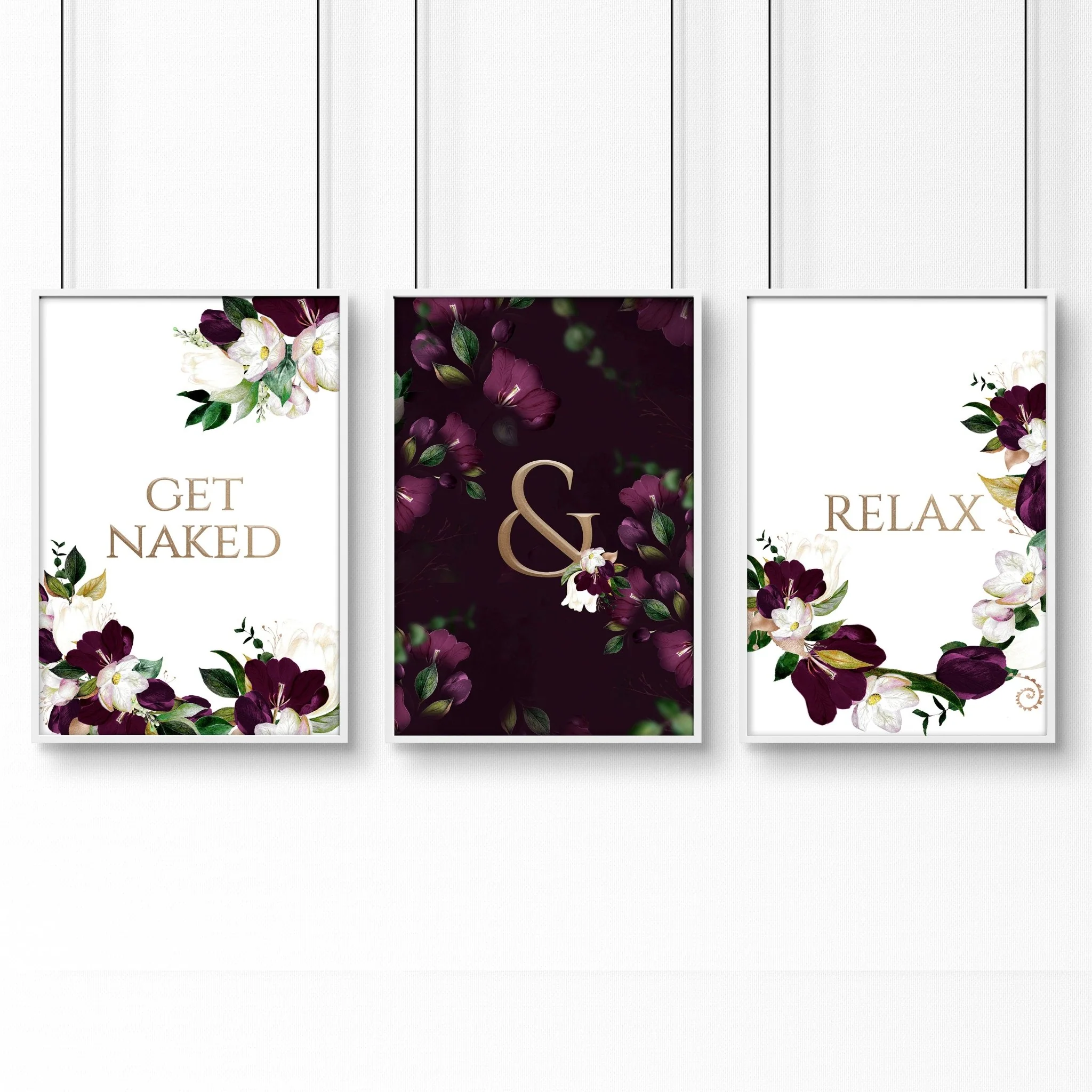 Classy bathroom wall art | set of 3 framed bathroom prints - Image 7