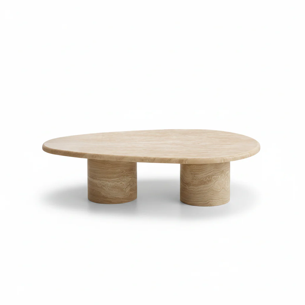 Clio Art Deco Coffee Table, Oval, Marble - Image 2