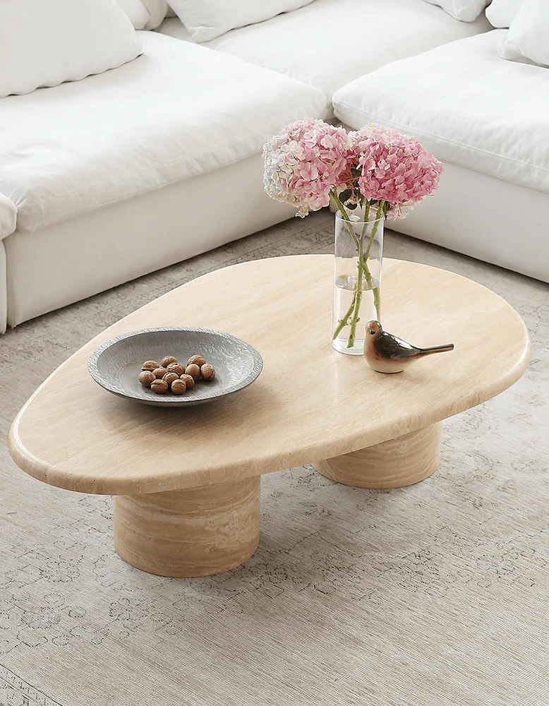 Clio Art Deco Coffee Table, Oval, Marble - Image 8