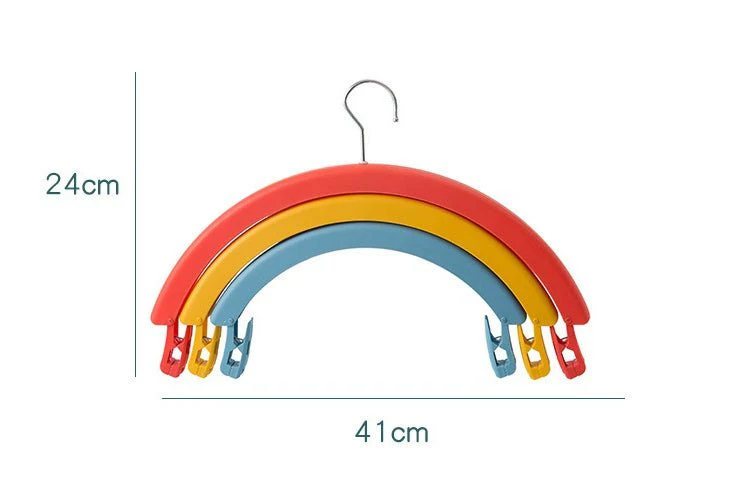 Clothes Rack Creative Rainbow Rotating Racks Multifunctional Three-layer Bed Sheet Drying Rack Clothes Hanger With Pants Clip - Image 5