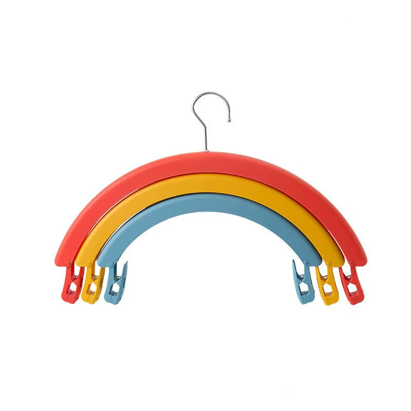 Clothes Rack Creative Rainbow Rotating Racks Multifunctional Three-layer Bed Sheet Drying Rack Clothes Hanger With Pants Clip - Image 6
