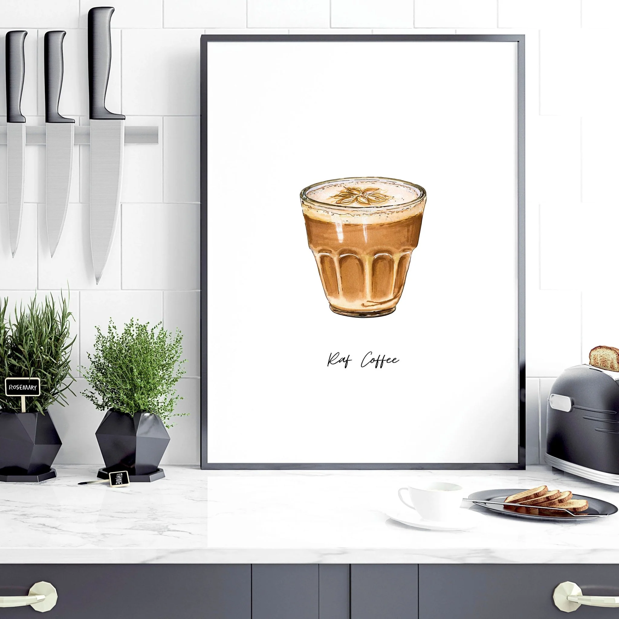 Coffee prints for kitchen | set of 3 wall art prints - Image 5
