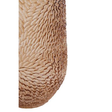 Colbie Large Embossed Amber Glass Vase - Image 11