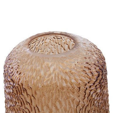 Colbie Large Embossed Amber Glass Vase - Image 12