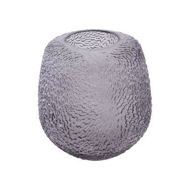 Colbie Medium Embossed Grey Glass Vase - Image 5