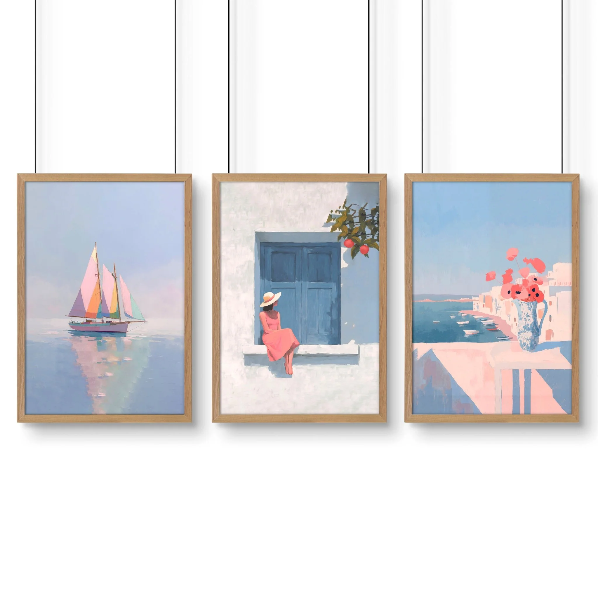Colorful Living Room Walls | Set of 3 Italian Lifestyle Wall art Prints - Image 14