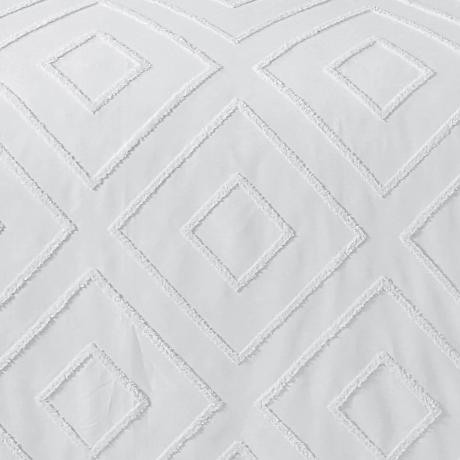 Como Tufted Duvet Cover Set with Pillowcases Grey Natural White Elegant Easy-Care Bedding Single Double King Sizes - Image 3