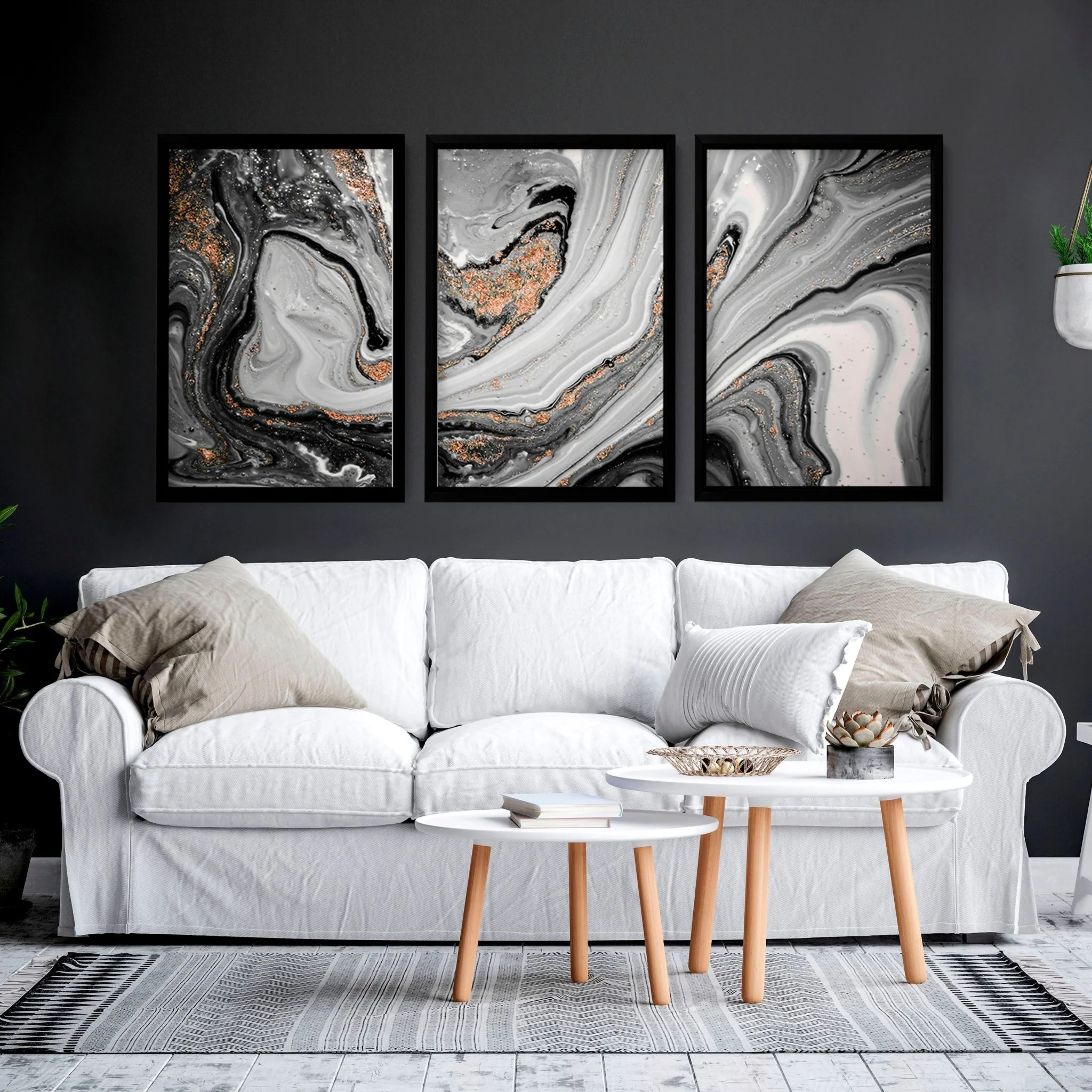 Contemporary art for living room | set of 3 wall art prints - Image 4