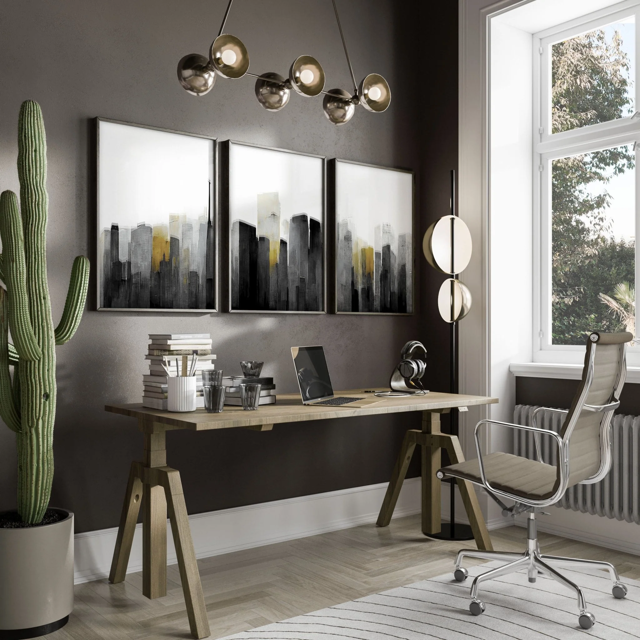 Contemporary Art For Walls | Set of 3 Urban Skyscrapers Wall art Prints - Image 2