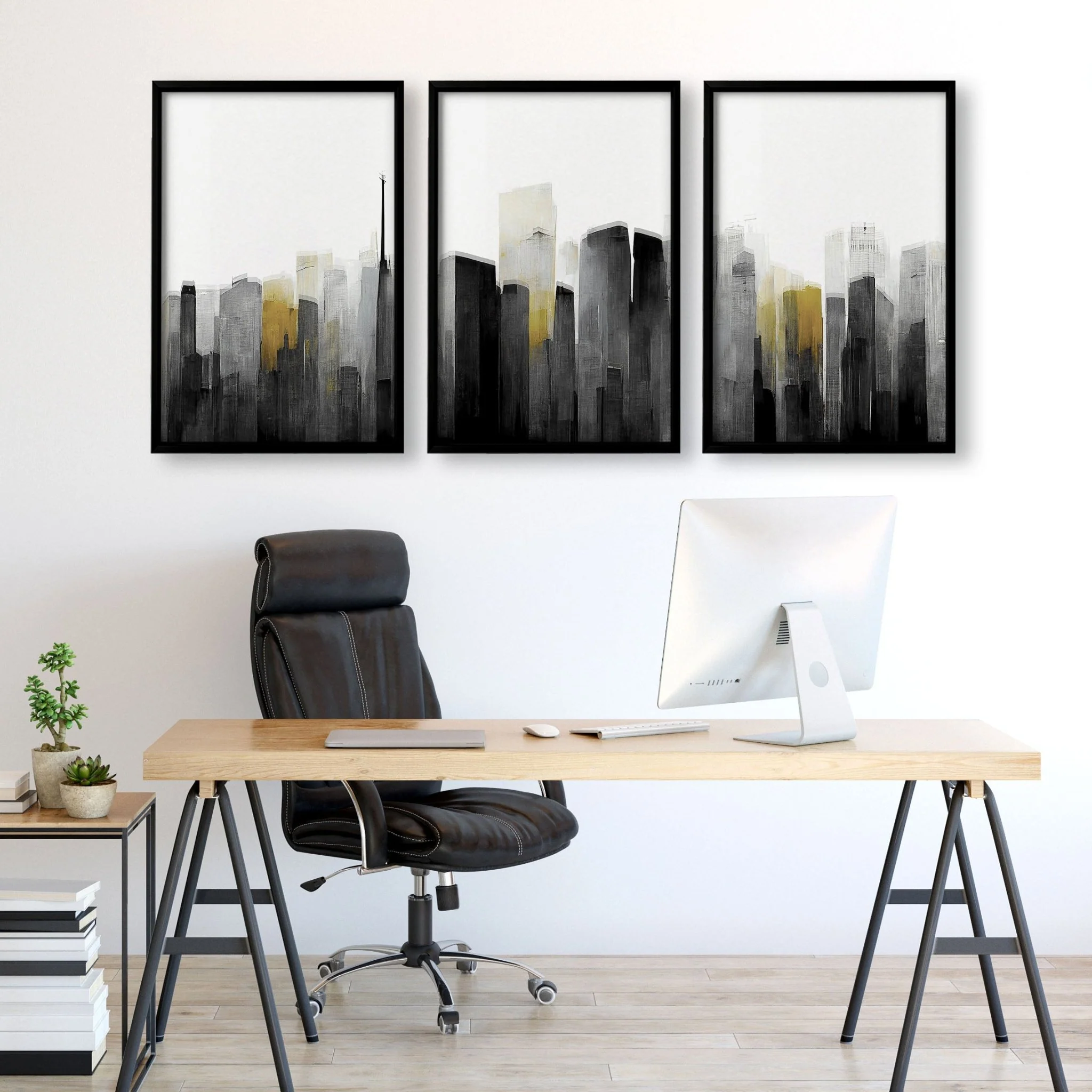 Contemporary Art For Walls | Set of 3 Urban Skyscrapers Wall art Prints - Image 8