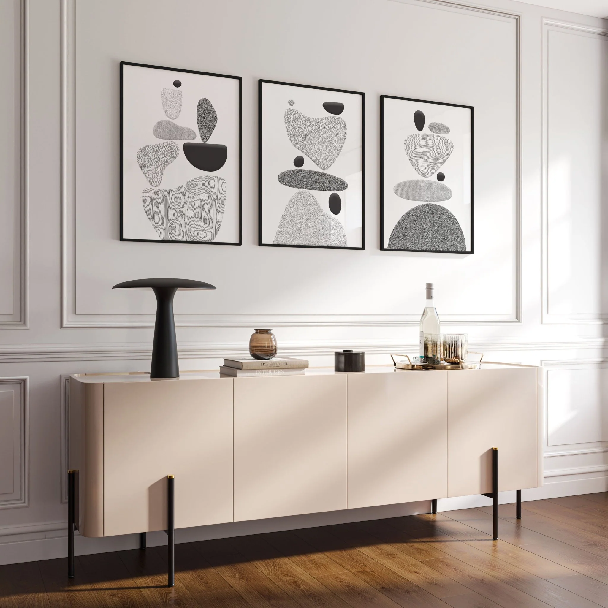 Contemporary Artwork For Living Room | Set of 3 wall art prints - Image 6
