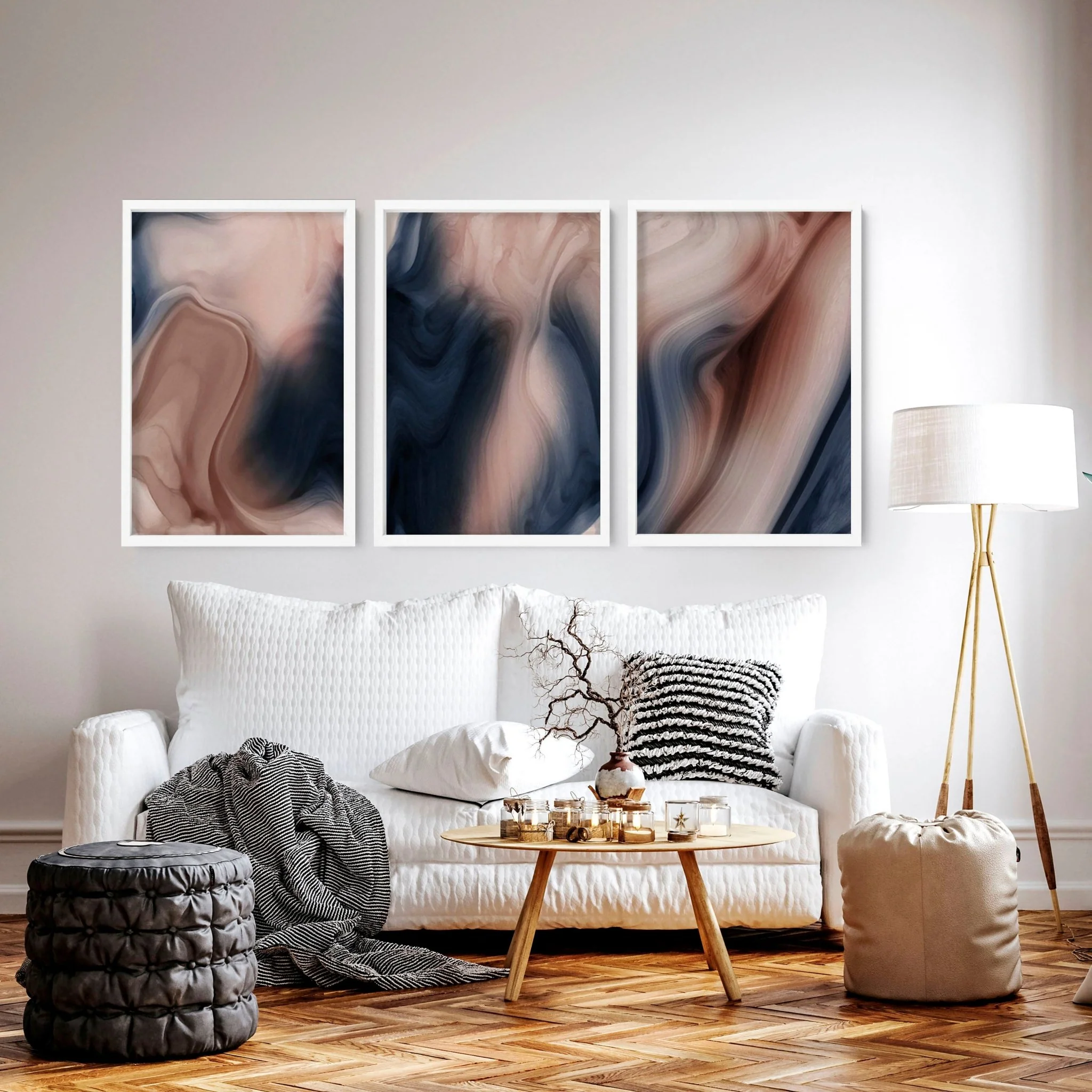 Contemporary wall art for living room | set of 3 framed wall art prints - Image 3