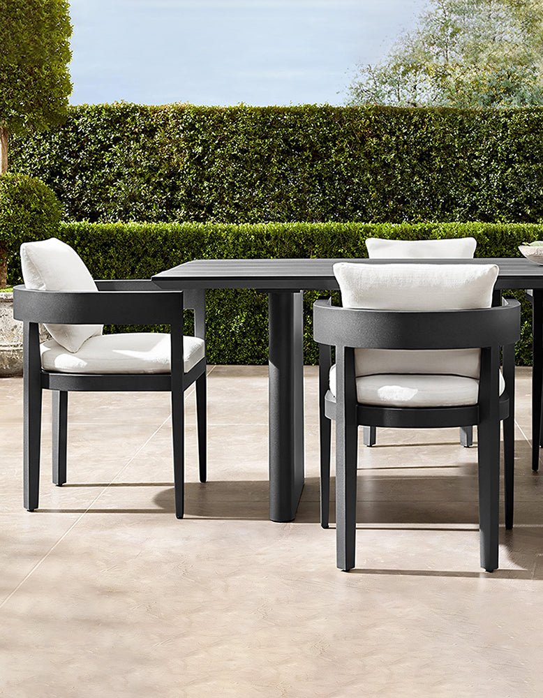 Cortez Outdoor Dining Table Set, Black - Image 4