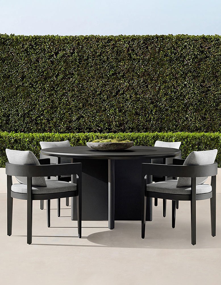 Cortez Outdoor Dining Table Set, Black - Image 7