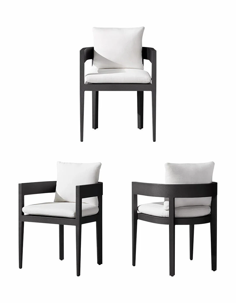 Cortez Outdoor Dining Table Set, Black - Image 8