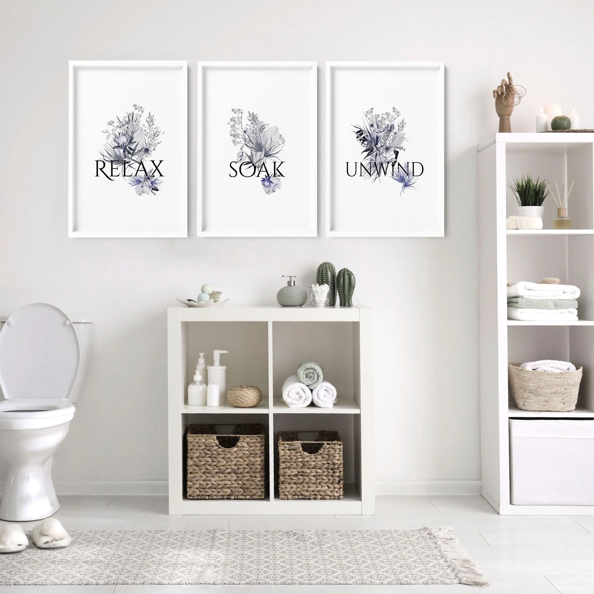 Country bathroom decor Set of 3 wall art - Image 2