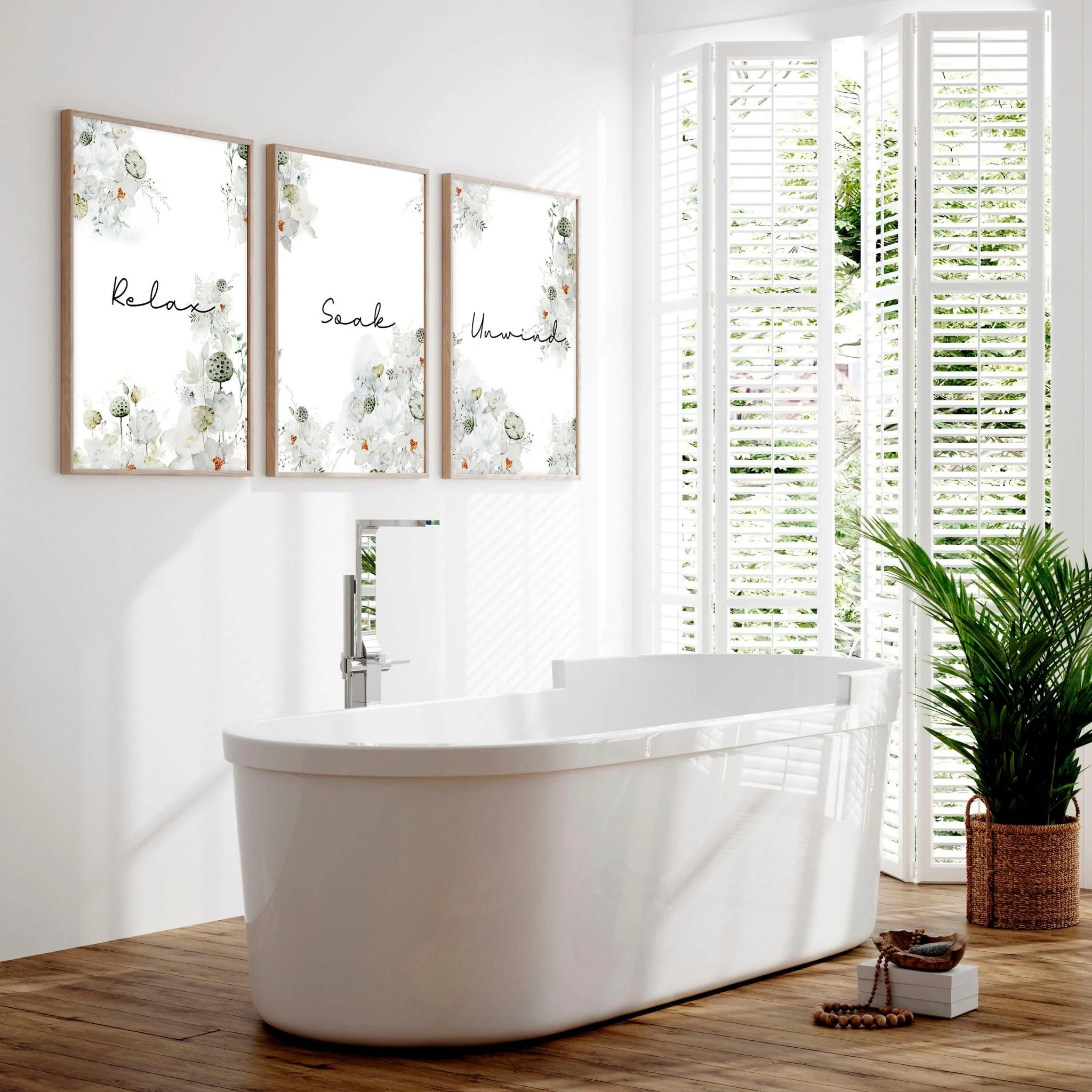 Country decor for Bathroom Set of 3 wall art - Image 3