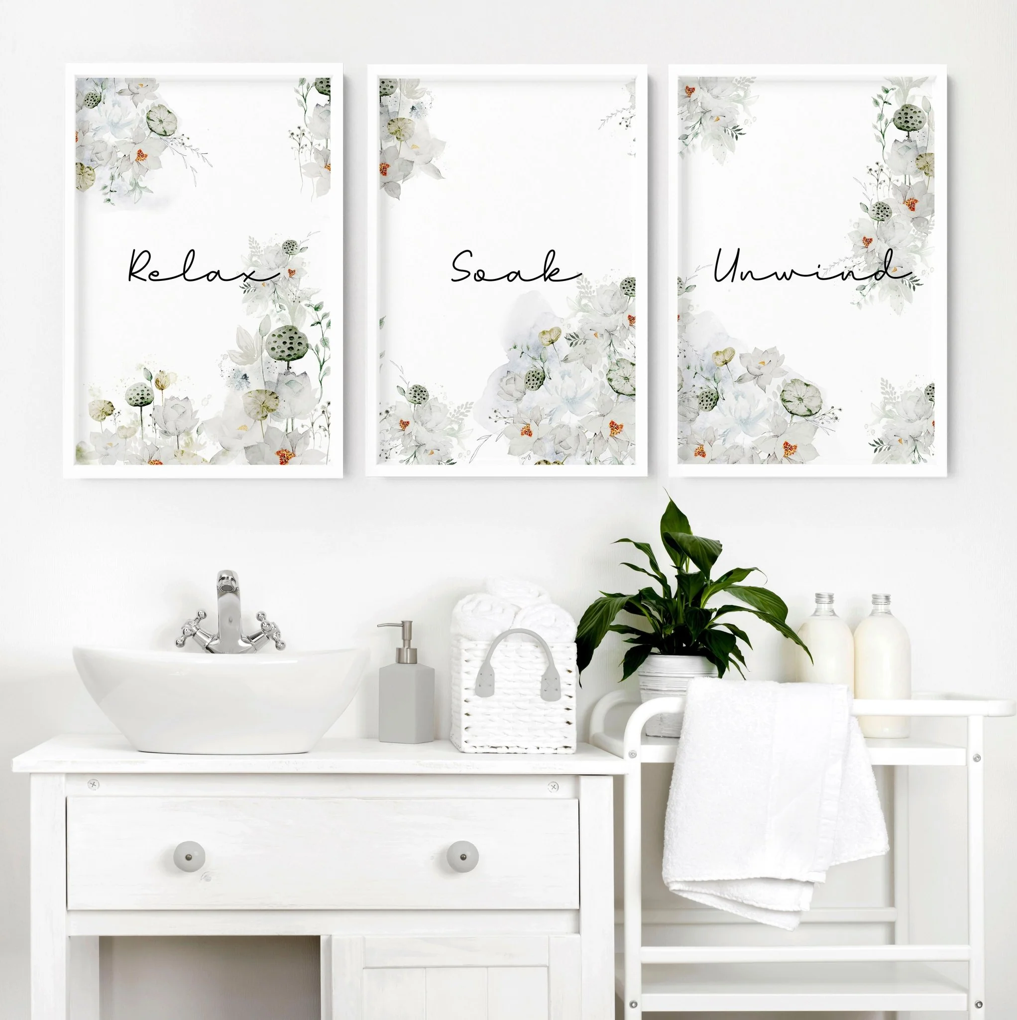 Country decor for Bathroom Set of 3 wall art - Image 7