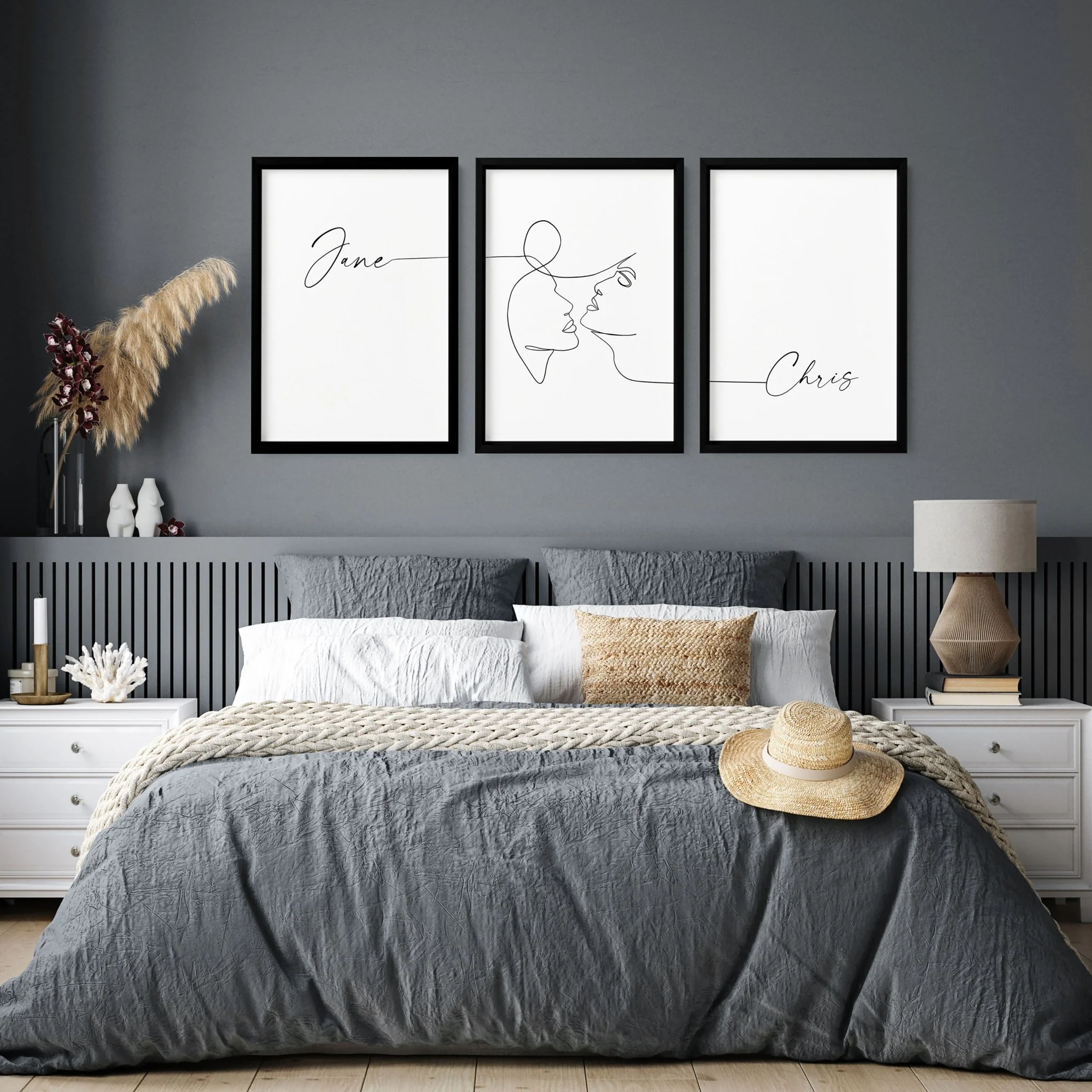 Custom valentines gift | set of 3 wall art prints for Bedroom - Image 3